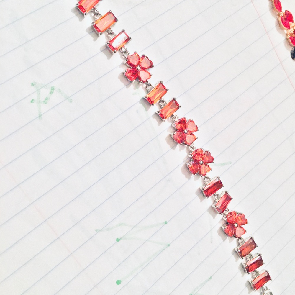 Peach colored flower bracelet